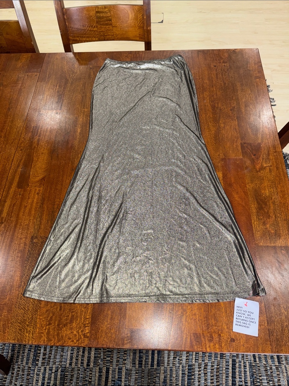 NWT Miss Selfridge Shimmer Maxi Skirt in Metallic Gold Size US:6 UK:10